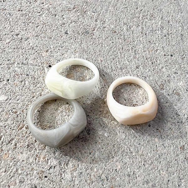 独特 大理石花纹 3set 戒指