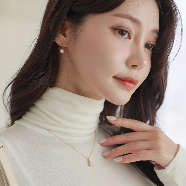 镶钻 水珠 珍珠 项链