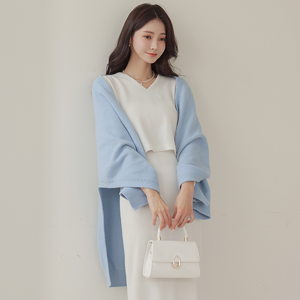 自然 羊毛 披巾 开衫