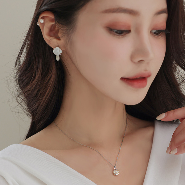 Silver 淡水 珍珠 项链