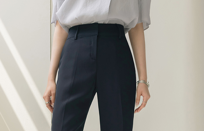 后面 腰头 点缀 软绵绵的 宽松长裤