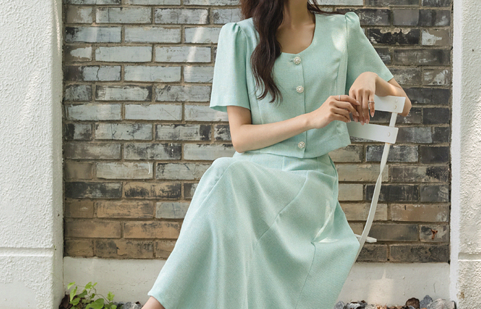 프린스 花纹 扣子 粗呢 Set-up 罩衫 夹克