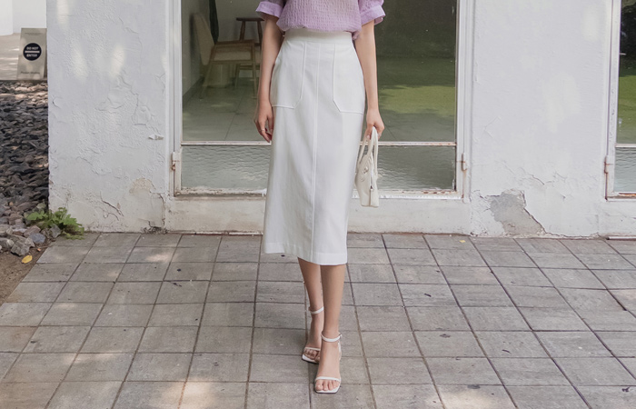 앞포켓 颜色 鲜活 后侧松紧带 裙子