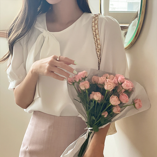 浪漫 单 蝴蝶结 点缀 罩衫