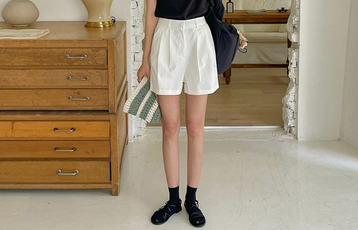 T 棉 双 细褶 最少 短上衣 裤子