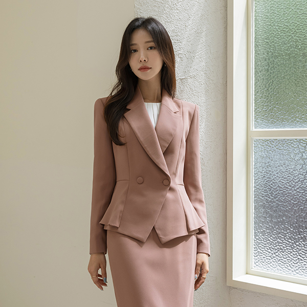 ODE 两扣 荷叶边 Set-up 夹克