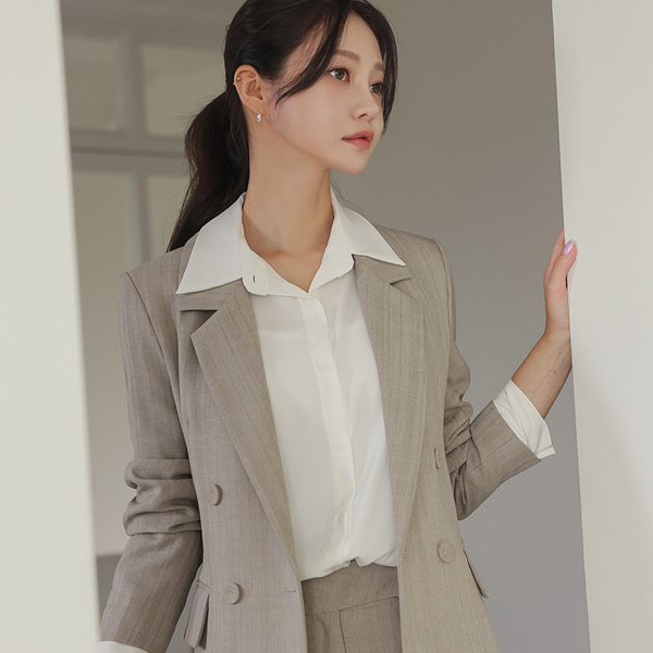 双排扣 修身 弹力 夹克