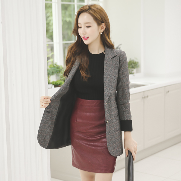 复古/古典格伦检查零售方案外套