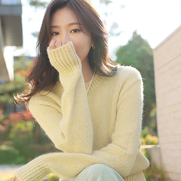 棉花糖 颜色 点缀 柔软的 羊毛 针织t恤