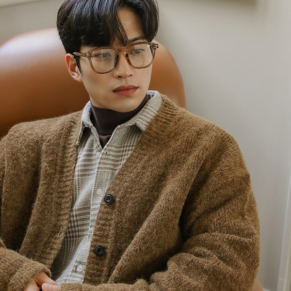 基本 方形 圆领 角框 眼镜