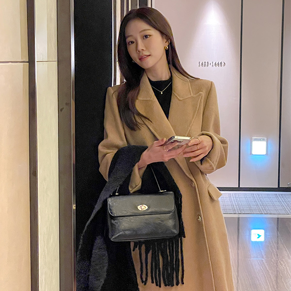 黄金 扣子 手工 羊毛 大衣