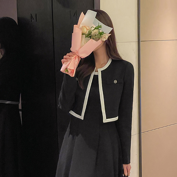 Coco 衬里 A字型 背心 连衣裙&夹克 两件套