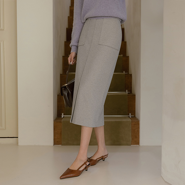 베러댄 双 口袋 稍厚的 羊毛 裙子