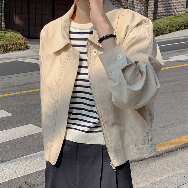 春季 领子 单扣 束腰夹克 夹克