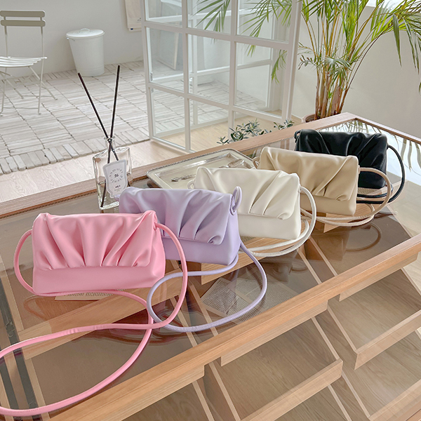 柔色 颜色 褶皱 斜挎包