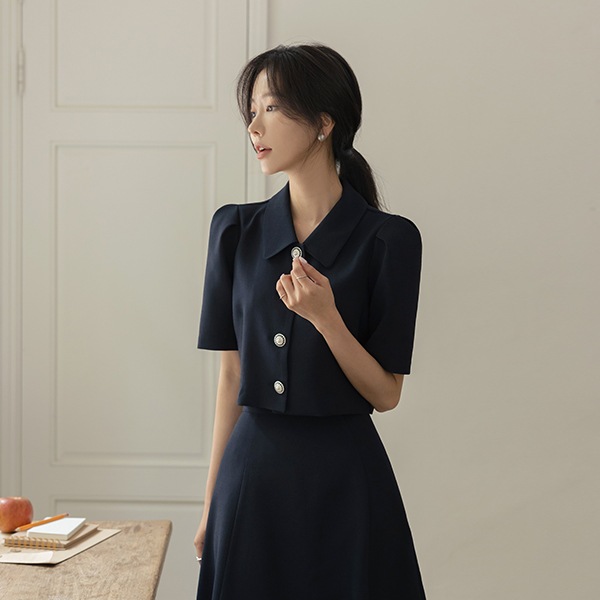 미즈 古玩 扣子 粗呢 Set-up 夹克