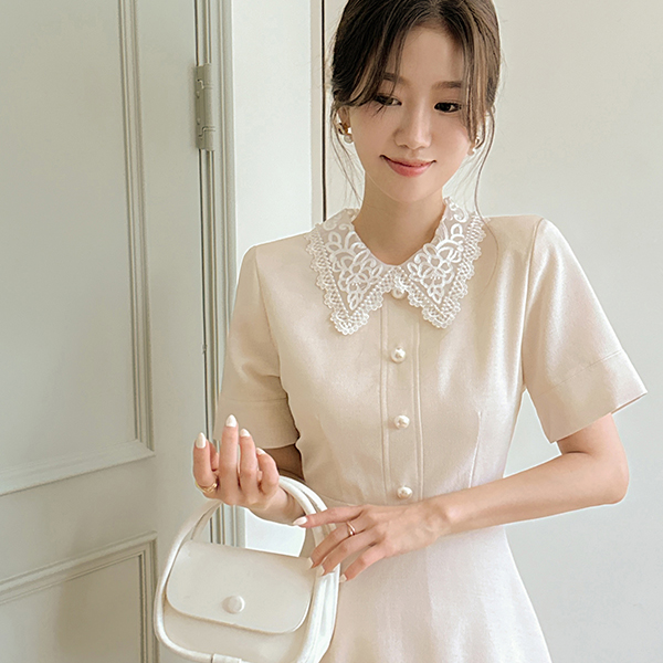 公主 珠串 蕾丝 连衣裙