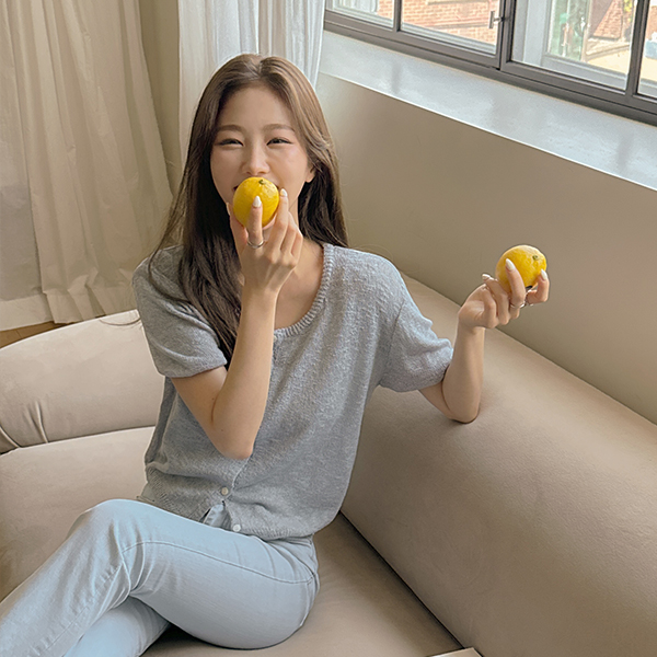 舒服 短袖 针织衫 开衫