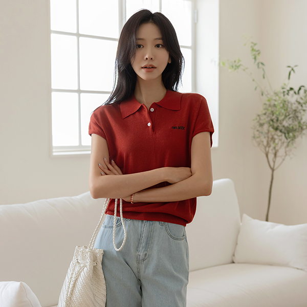 浪漫 亚麻 领子 针织衫