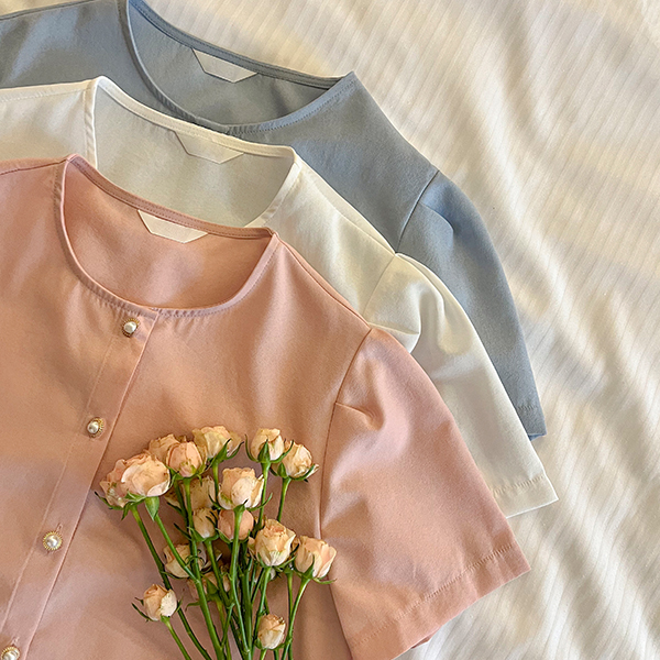 放松 情调 珍珠 罩衫