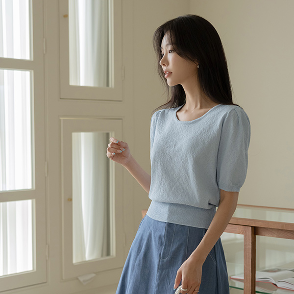 에든 泡泡袖 夏天 日常 针织衫