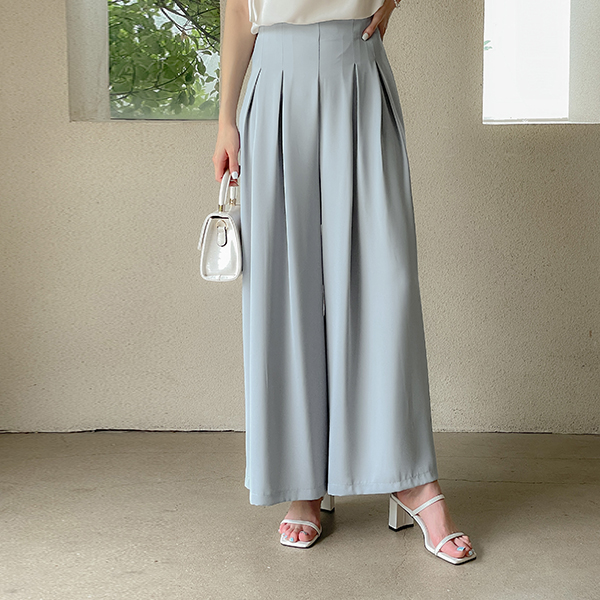 两种 细褶 软绵绵软的 宽松 长款 宽松长裤