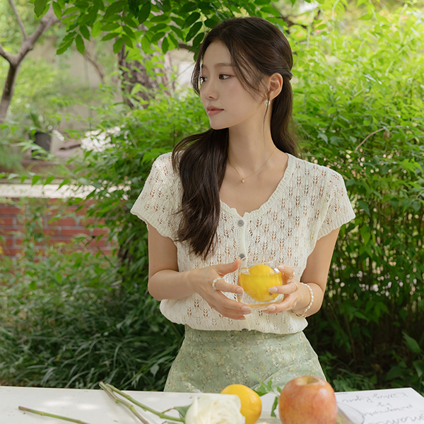 可爱 印花 钻石纹 针织衫 开衫