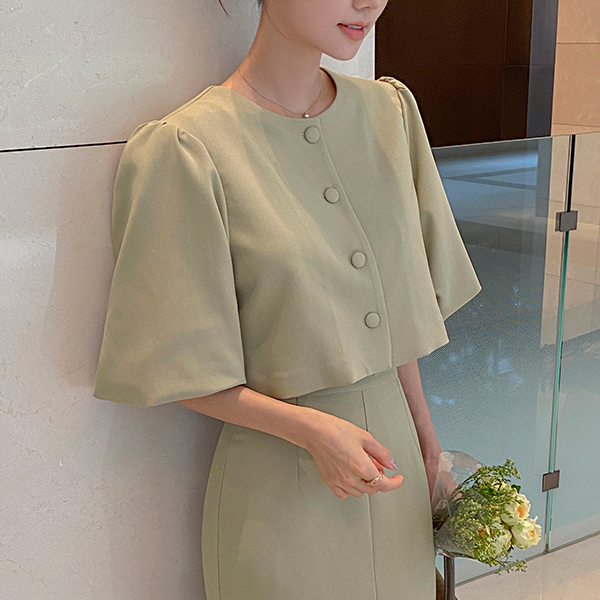 로아 灯笼 袖 Set-up 夹克