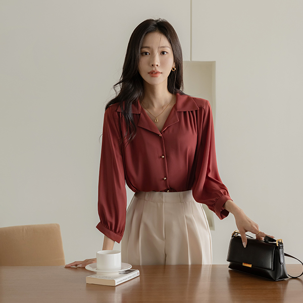 프레아 领子 7分 罩衫