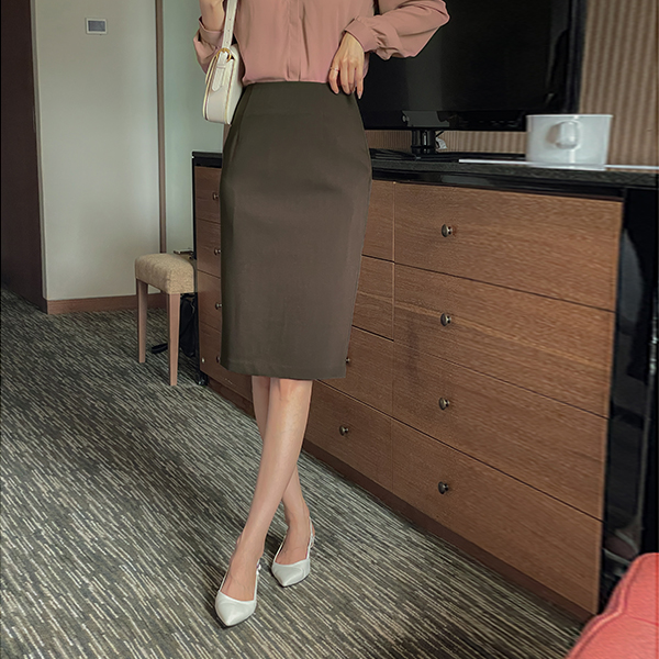 基本 H字型 开衩 裙子