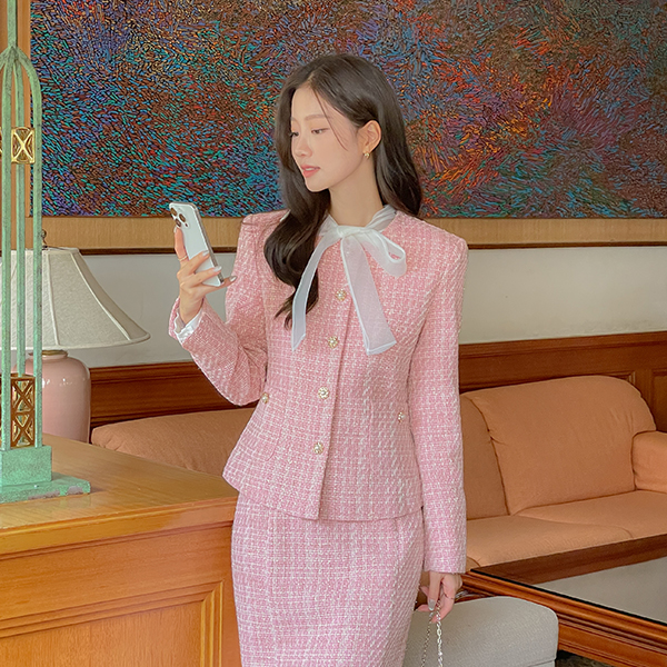 花式 粗呢 Set-up 夹克