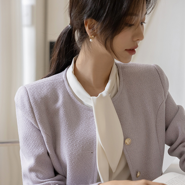 르미엘 黄金 扣子 粗呢 夹克