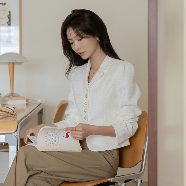 메르니 珍珠 珍珠 粗呢 夹克