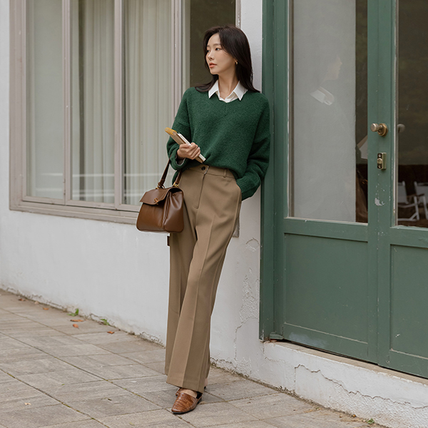 侧纽 衬里 休闲风格 宽松 宽松长裤