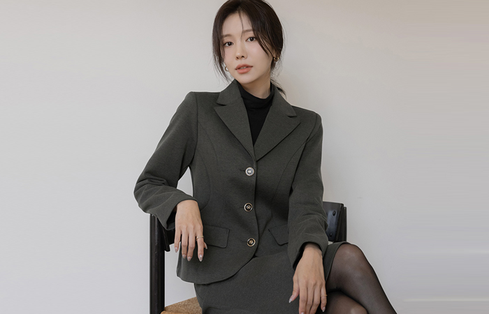 퀸스 斯利姆 线条 弹力 Set-up 夹克