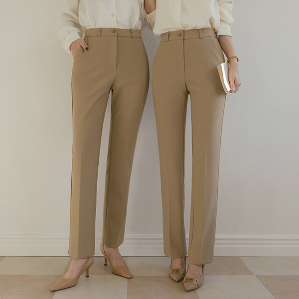 [O:neul] 全长 修理 NO! 一字型 热爱 弹力 宽松长裤 (短/中跟ver)