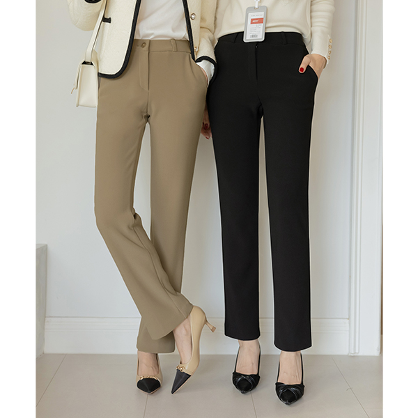 [O:neul] 全长 修理 NO! 一字型 热爱 弹力 拉绒 宽松长裤 (短/中跟ver)