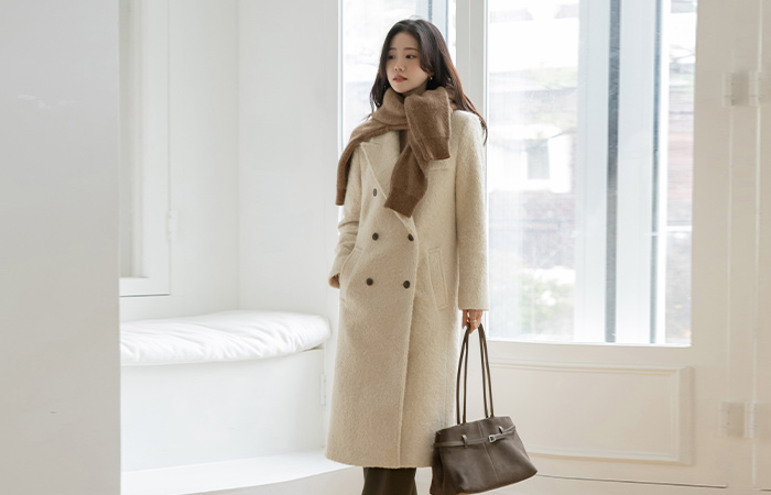 翻领 双排扣 棉衣 结子花式 长款大衣