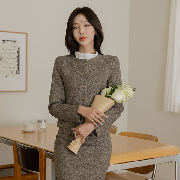 메르니 羊毛 圆领 Set-up 夹克