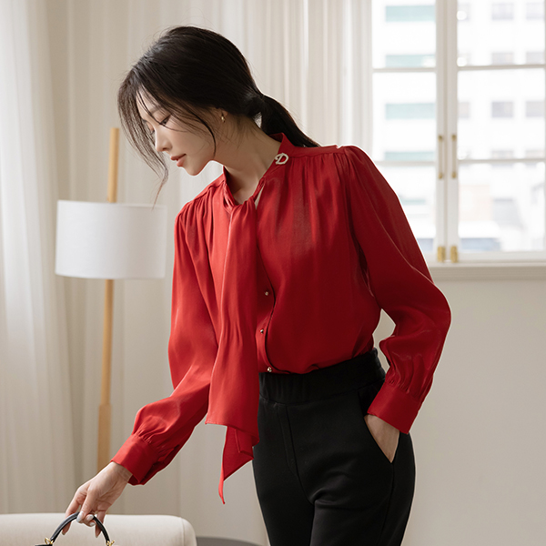 有光泽 胸针 领带 罩衫