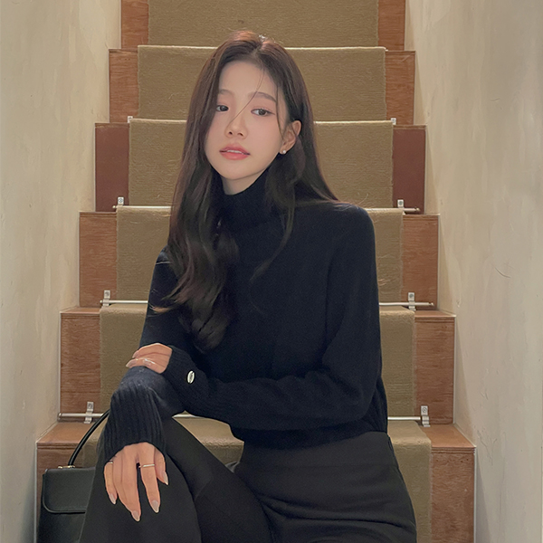 Whole Garment 羊毛100% 高领 针织衫