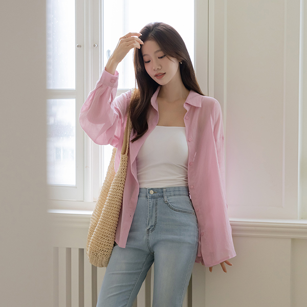 夏天 All Day 女性化的 宽松 衬衫