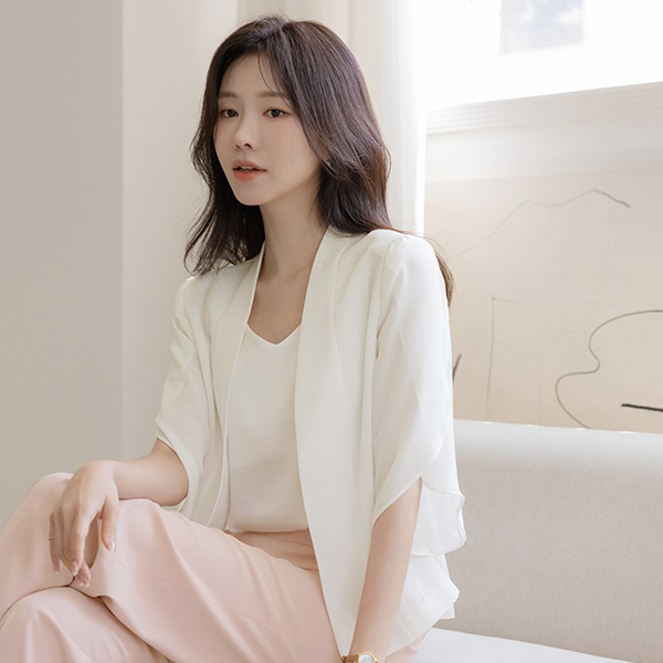 雷纳 郁金香 袖 敞开式 夹克