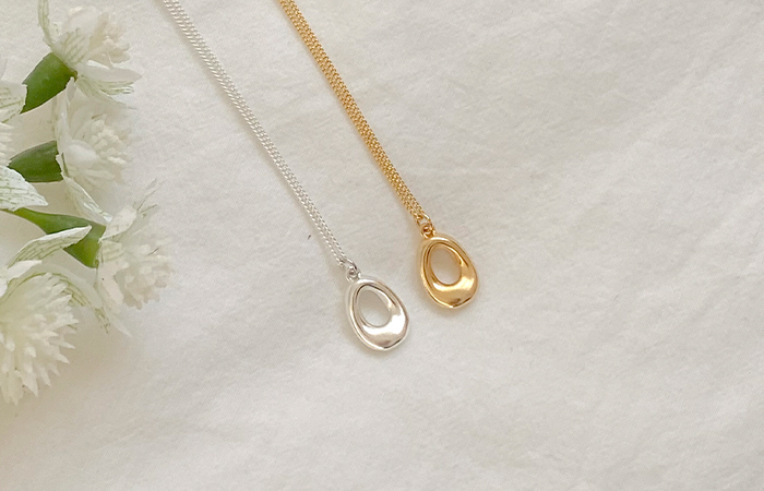 波浪卷 戒指 Silver&黄金 项链