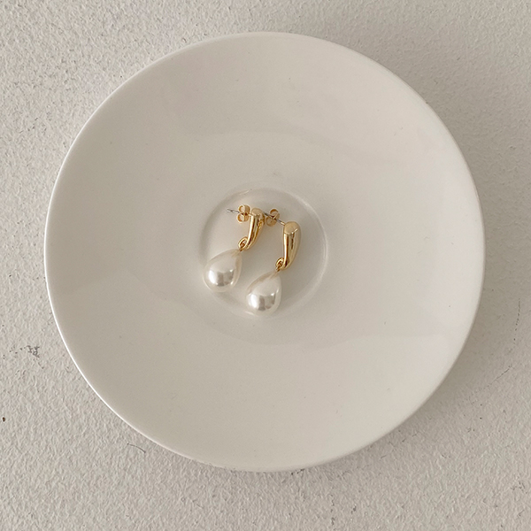 黄金 水珠 珍珠 耳环