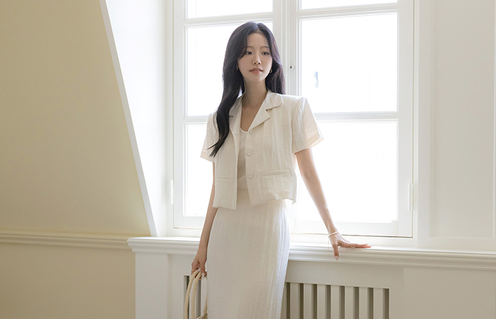 ODE 亚麻 短袖 7分裤 Set-up 夹克