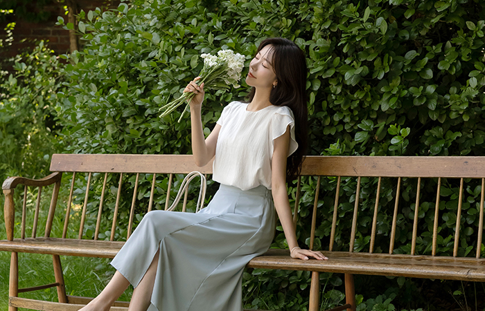 纯正 郁金香 袖 二重 罩衫