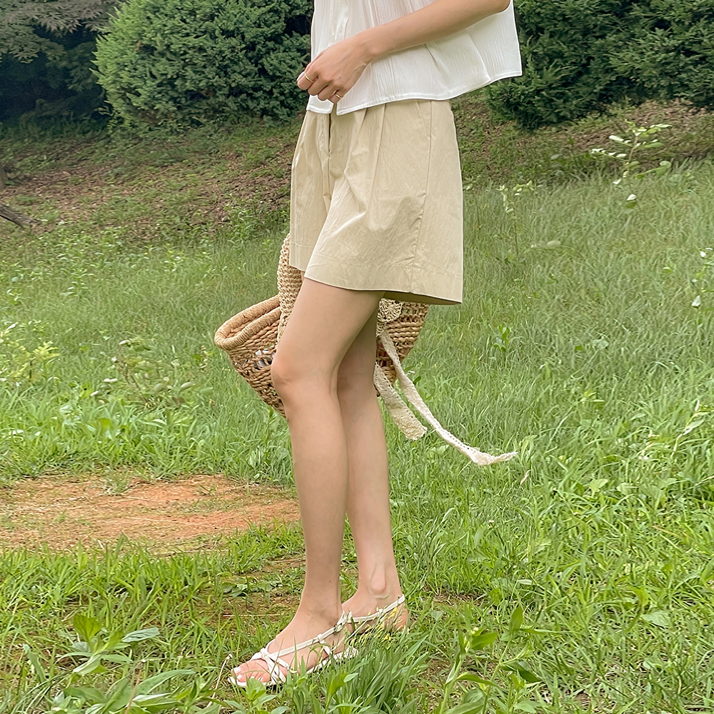 깔끔핏 细褶 短上衣 裤子