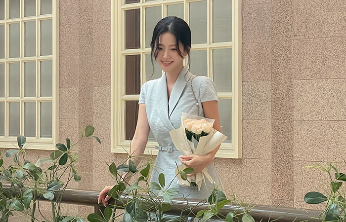 小方 披巾领 粗呢 A字型 连衣裙(+腰带)