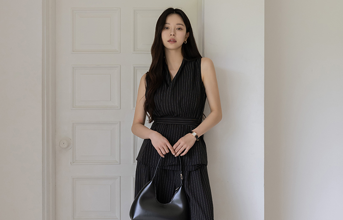 炫酷 条纹 罩衫&裤子 SET